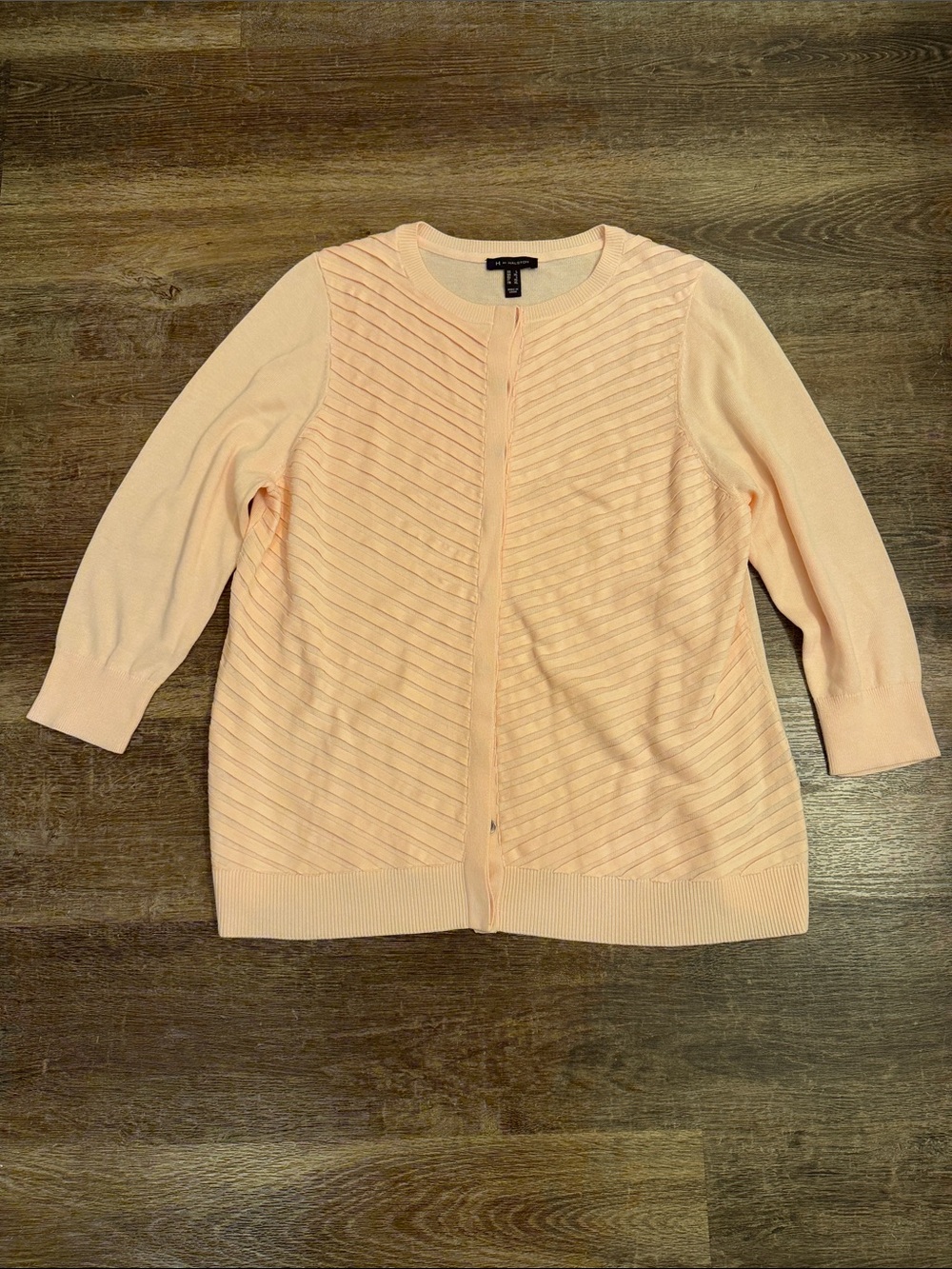 Women’s Light Pink Knit Button-Front Sweater Cardigan